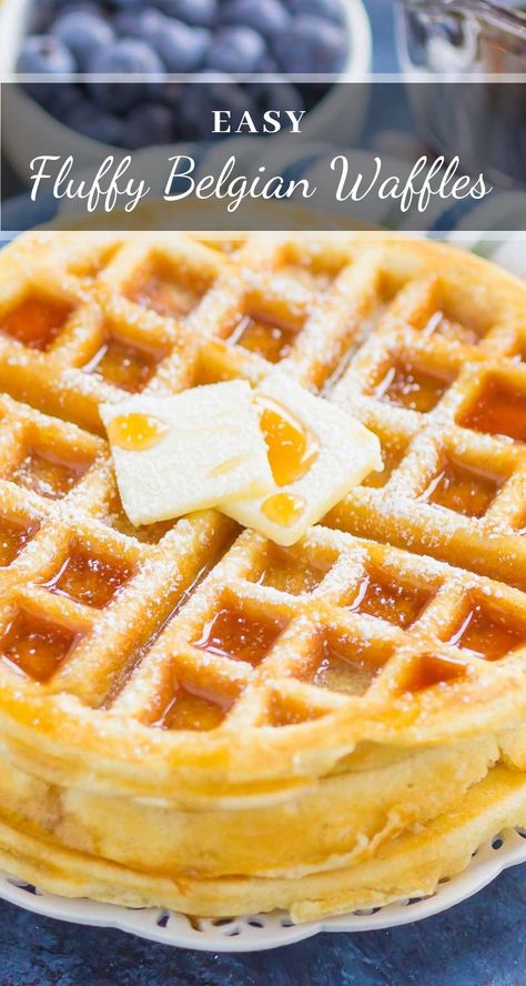 Easy Belgian Waffle Recipe, Best Belgian Waffle Recipe, Waffles Homemade, Easy Waffle Recipe, Waffle Iron Recipes, Belgium Waffles, Waffle Maker Recipes, Waffles Easy, Waffles Recipe