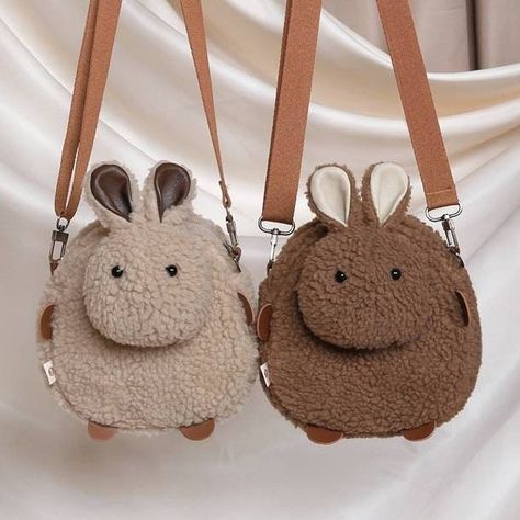 Cute Kawaii Bags, Cute Cellphone, Bunny Purse, Kawaii Rabbit, Fluffy Rabbit, Bags For Kids, Crochet Festival, Kids Purse, Cool Bag