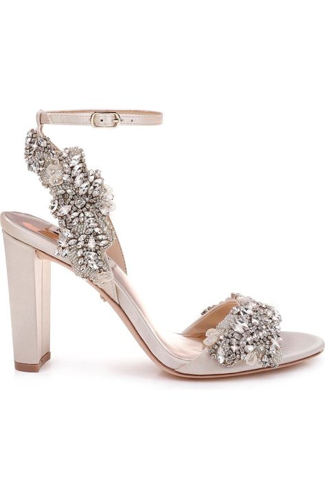 Badgley Mischka Shoes Wedding, Bride Heels, Bridal Wedding Shoes, Embellished Shoes, Gorgeous Heels, Badgley Mischka Shoes, Bridal Heels, Wedding Shoes Heels, Strap Sandals Women