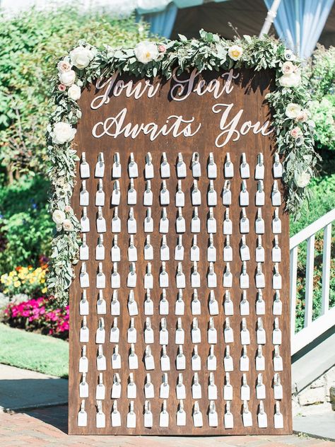 Luggage tags served as favors and escort cards at this Michigan wedding designed by Hey Gorgeous Events. | Bradley James Photography Wedding Luggage, Luggage Tags Wedding, Bradley James, Wedding Favors Cheap, Beach Wedding Favors, Diy Wedding Favors, Martha Stewart Weddings, Unique Wedding Favors, Seating Chart Wedding