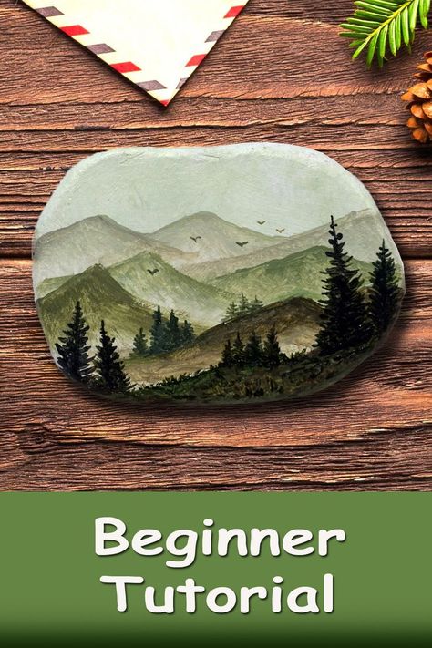 Beginner Rock Painting, Diy Rock Painting Tutorials, Painting Ideas Stone Art, Rocks Aesthetic, Art Painting Aesthetic, Acrylic Painting Rocks, Mandela Rock Painting, Rock Painting Tutorial, Brick Art