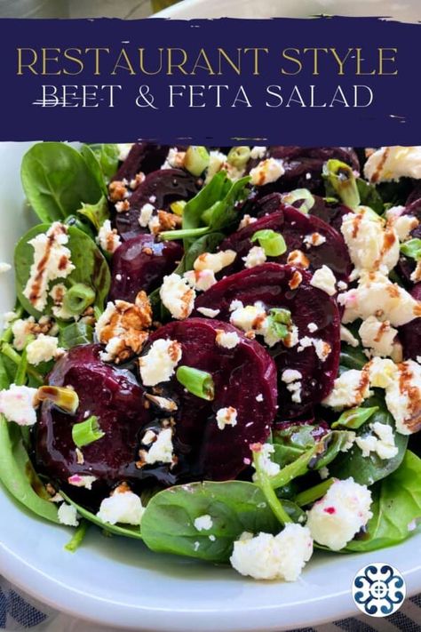 Beet Salad With Feta Balsamic Vinegar, Beets Salad With Feta, Roasted Beet Salad With Feta, Spinach Beet Feta Salad, Spinach Beet Salad Recipes, Beets Feta Salad, Salads With Beets And Feta, Spinach Beet Goat Cheese Salad, Fresh Beet Salad