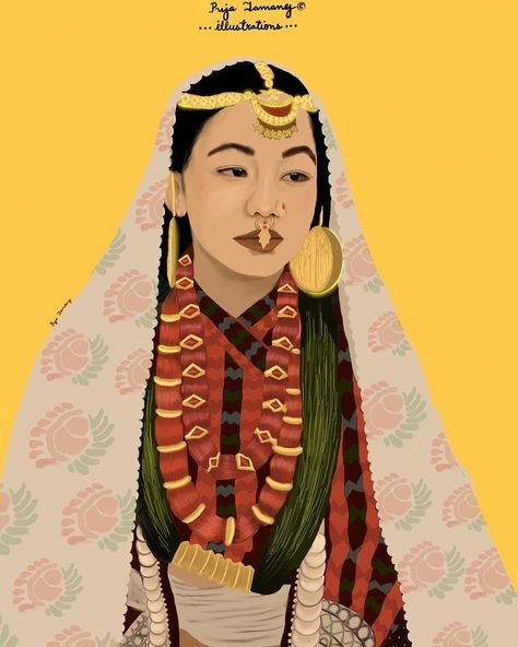 The Rai Women's Ethnic Attire and Exquisite Ornaments enhance their allure, celebrating our rich culture. #art #artistsoninstagram #artwork… | Instagram