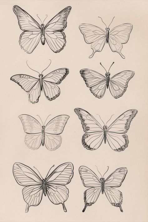 butterflies art print set butterfly prints art prints set, in the style of engraved line-work, mid-century illustration, 1860–1969, monochromatic white figures, american works on paper 1880–1950, pont-aven school, light pink and light bronze Tattoo Ideas Female Delicate, Butterfly Tattoo Delicate, Bold Butterfly Tattoo, Dainty Butterfly, Small Detailed Butterfly Tattoo, Intricate Butterfly Tattoo, Moving Butterfly Tattoo, Butterfly Wings Tattoo, Delicate Butterfly Tattoo