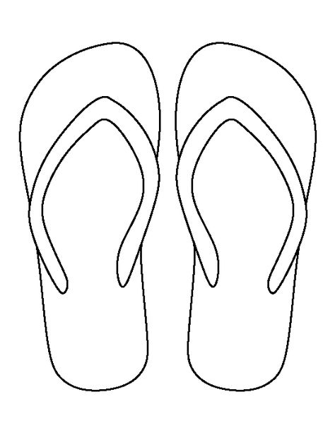 Flip flop pattern. Use the printable outline for crafts, creating stencils, scrapbooking, and more. Free PDF template to download and print at http://patternuniverse.com/download/flip-flop-pattern/ Flip Flop Clip Art, Mosaic Flip Flops, How To Draw Flip Flops, Flip Flop Quilt Pattern Free, Flip Flop Art Project, Beach Quilts Ideas, Flip Flop Template, Mosaic Patterns Templates Free Printable, Flip Flop Pattern