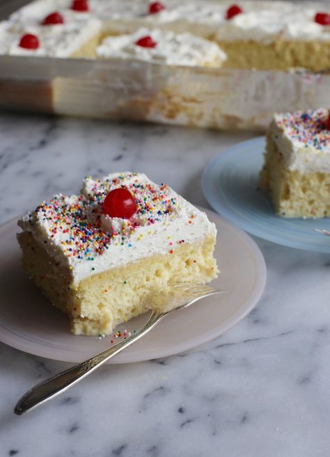 Small Tres Leches Cake, Cake With Cherry, Tres Leches Cake, Tres Leches, Maraschino Cherry, Sweetened Condensed Milk, Feel Pretty, Rice Krispie Treat, Cake Pans