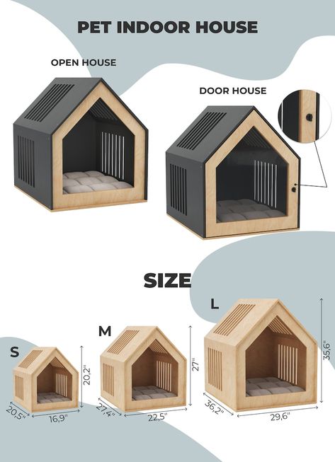 Modern Dog House With Acrylic Door, Dog Crate Furniture, Modern Dog Kennel, Indoor Dog House, Dog Crate Furniture, Pet Furniture, Cat Gifts - Etsy Dog Bed Small Space Tiny House, Wooden Bedroom Design Modern, Pets Hotel, Easy Dog House, Pet Furniture Dog, Interior Palette, Cat Climbing Tower, Small Dog House, Wood Dog House