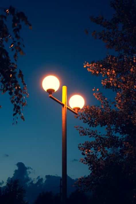 street lights turned on during night time photo – Free Grey Image on Unsplash Croquis, Night Time Photography, Reference Photos For Artists, Sky Art Painting, Aesthetic Light, Scenery Photography, Street Lights, Street Lamp, Beautiful Landscape Wallpaper