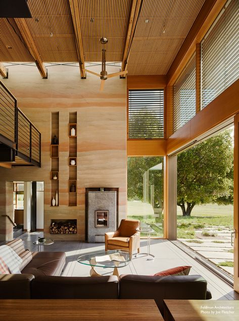 Architectural Windows, Rammed Earth Homes, Natural Architecture, Rammed Earth Wall, Rammed Earth, Earth Design, Earth Homes, Modern Windows, Luxe Interiors