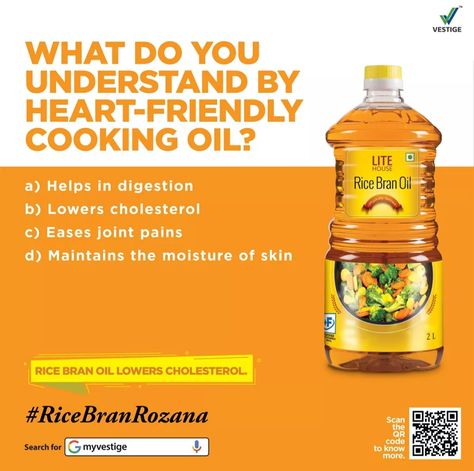 Vestige LITE House Rice Bran Oil is much more than a healthy cooking oil 💫 Let us know what do you understand by heart-friendly cooking oil in the comments section below 👇 #RiceBranRozana #WishYouWellth Healthy Cooking Oil, Healthy Cooking Oils, Rice Bran, Family Images, Rice Bran Oil, Lower Cholesterol, Cooking Oil, Healthy Cooking, Rice