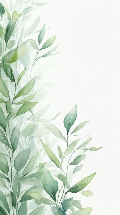 Simple Plant Wallpaper, Sage Green Iphone Wallpaper, Sage Green Wallpaper Aesthetic, Sage Green Plants, Sage Green Aesthetic Wallpaper, Green Watercolor Wallpaper, Green Iphone Wallpaper, Wallpaper Sage Green, Green Wallpaper Aesthetic