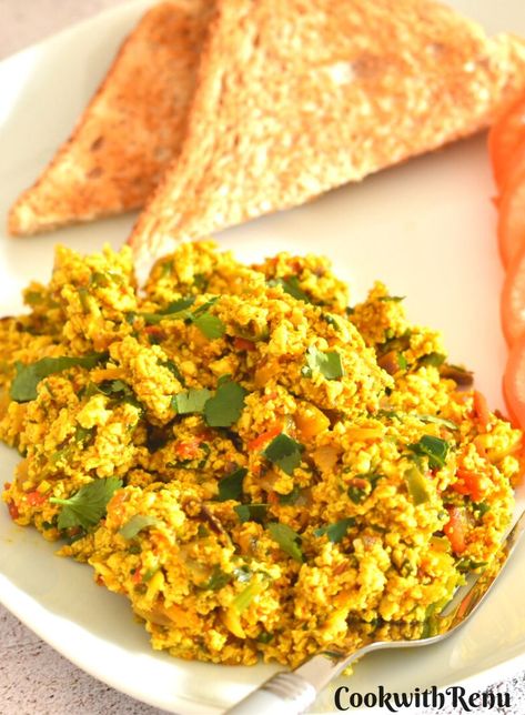 Tofu Indian Recipes, Tofu Bhurji, Coconut Flour Cakes, Homemade Focaccia Bread, Bhurji Recipe, Tofu Recipes Healthy, Homemade Focaccia, Quick Protein, Healthy Cakes