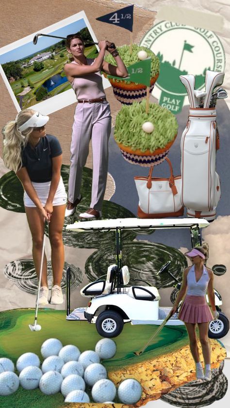 Country Club Aesthetic Golf, Golf Aesthetics Wallpaper, Golf Wallpaper Aesthetic, Women’s Golf Aesthetic, Golf Mood Board, Old Money Golf Aesthetic, Top Golf Aesthetic, Golf Club Aesthetic, Golf Gift Basket Ideas