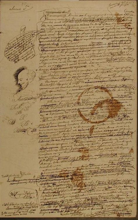 Dostoevsky Draws a Picture of Shakespeare: A New Discovery in an Old Manuscript |via`tko Open Culture Fyodor Dostoyevsky Handwriting, Shakespeare Drawing, Old Manuscript, Chaotic Academia, Commonplace Book, The Secret History, William Shakespeare, Alam Yang Indah, Classic Literature