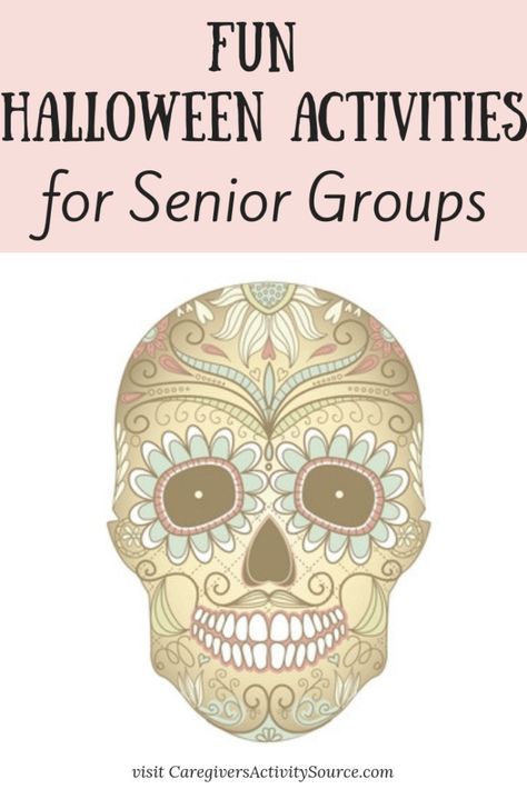 Fun Halloween Activities for Senior Groups #CaregiversActivitySource #Halloween #HalloweenActivities #DayoftheDead #Seniorcare #Eldercare Senior Center Halloween Party, Halloween Games For Nursing Home, Elderly Halloween Activities, Halloween Activities For Nursing Home, Halloween Activities Nursing Home, October Assisted Living Activities, Senior Halloween Activities, Assisted Living Halloween Ideas, Halloween Party For Senior Citizens