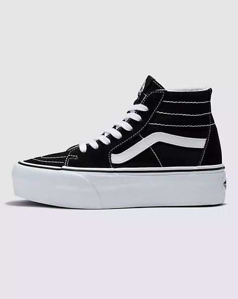 Vans Tapered, High Tops Vans, Platform High Tops, Platforms Aesthetic, Swaggy Clothes, Vans Platform Sneakers, Vans Shoes Fashion, Cc Shoes, Black Platform Shoes