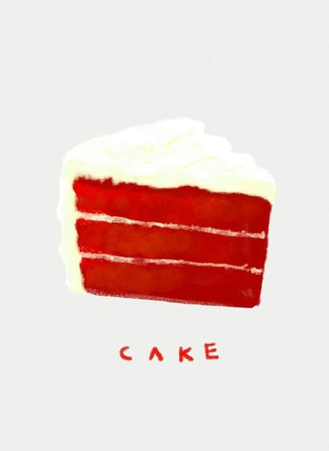 Red Velvet Cake Watercolor, Red Velvet Cake Illustration, Red Velvet Illustration, Red Velvet Cake Drawing, Park Illustration, Bolo Red Velvet, Cupcake Pictures, Cake Drawing, Cake Illustration