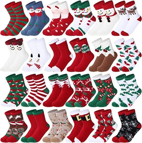 Christmas Fuzzy Socks, Cozy Socks Gift, Cozy Cartoon, Christmas Slippers, Fluffy Socks, Socks Cute, Winter Slippers, Small Gift Bags, Fuzzy Socks