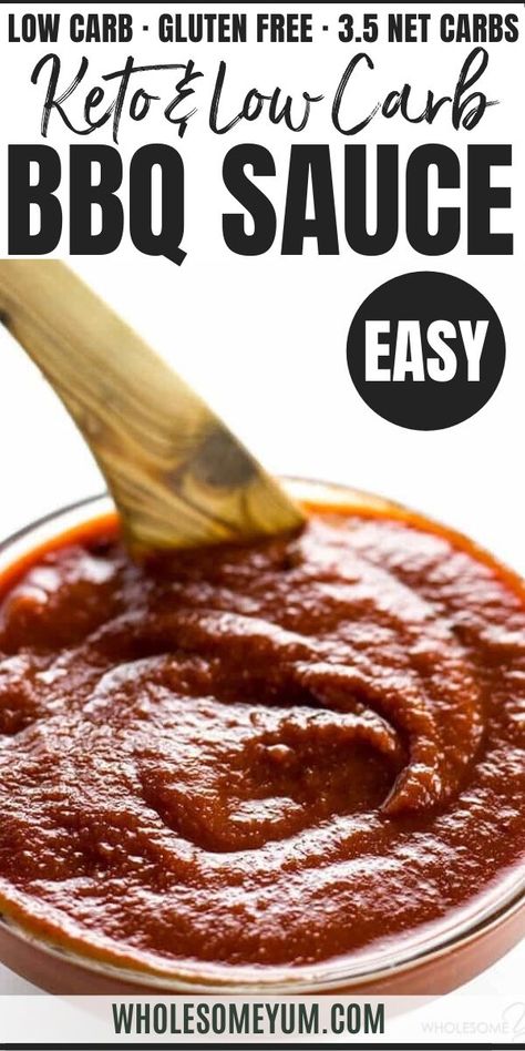 Sugar Free Bbq Sauce Recipe, Sugar Free Barbecue Sauce, Keto Bbq Sauce, Low Carb Bbq Sauce, Easy Bbq Sauce, Low Carb Low Fat Recipes, Barbecue Sauce Recipes, Baking Soda Beauty Uses, Low Carb Sauces