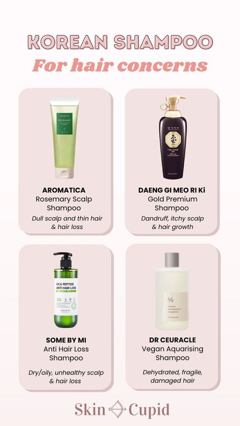 Korean Hair Care for Healthy Scalp & Glowing Hair Hair Care Korean, Korean Shampoo, Aromatica Rosemary, Oily Scalp Shampoo, Korean Hair Care, Japanese Hair Care, Oily Hair Shampoo, Shampoo For Dry Scalp, Healthy Hair Routine