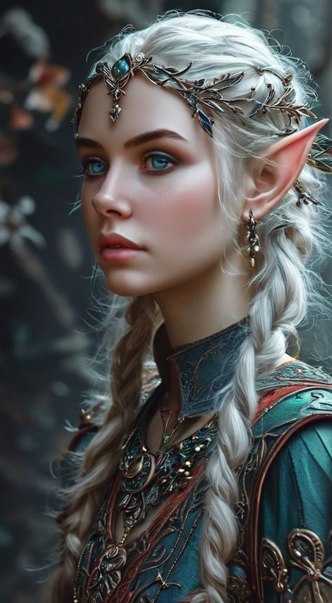 Elves Female Beautiful, Elf Female, Tolkien Elves, Female Elf, Fairies Elves, Cute Princess, Black Anime Characters, Fantasy Costumes, Fairytale Art