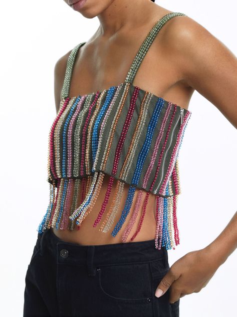 Beaded Top, Top Cropped, Number 1, Beads