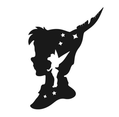 Peter Pan Svg, Peter Pan Silhouette, Disney Silhouette Art, Disney Decals, Baby Spiderman, Disney Silhouette, Disney Silhouettes, Peter Pan And Tinkerbell, Idee Cricut