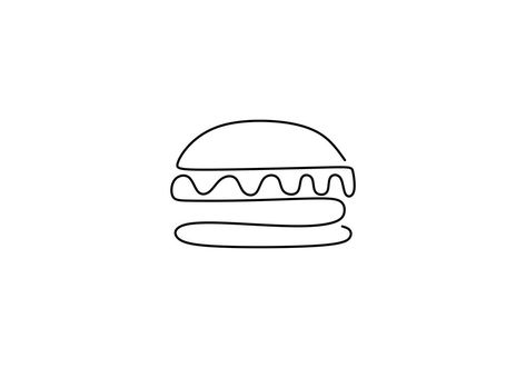 Burger Tattoo Design, Bar Catering, Room Planning, Design Minimalista, Line Drawing, Spice Things Up, Line Art, Potato, Tattoo Designs