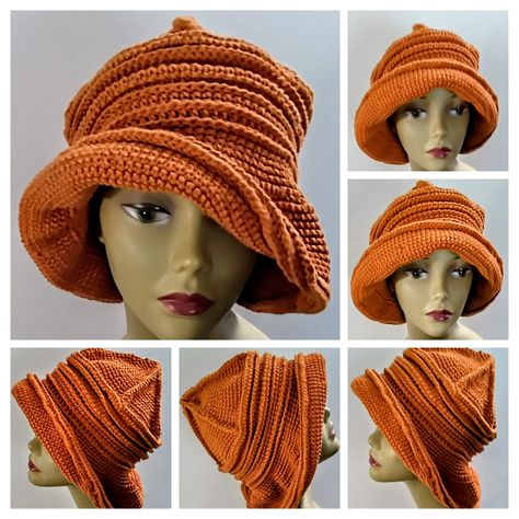 Haute Couture Crochet Is This Versatile, One-Of-A-Kind Hand Textured Fedora. It's Another Masterpiece From Boknitart's Hattitudes Collection. A Grouping Of Fun, Eclectic Artisinal Hats For All Occasions. It Is Made Of Imported Cotton, Shown In Trending Colorway Papaya. It Can Be Worn In A Variety Of Ways. Easy Travel, Easy Wear, Easy Care. It'll Be Your Crowning Glory. Size S/M. Spot Clean, Or Hand Wash With Lukewarm Water, Mild Soap. Rinse Well With Cool Water. Squeeze Out Excess Water With A D Haute Couture Crochet, Brim Hats For Women, Fedora Women, Bohemian Hats, Dread Locks, Dope Jewelry Accessories, Boots Shoe, Butter Rice, Knitted Wit