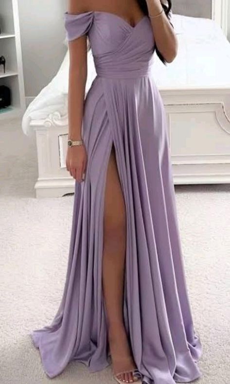 Elegant Fashion Outfits, Lavender Bridesmaid Dresses, American Dress, European Dress, Jumpsuit Elegant, Off Shoulder Fashion, Us Size 10, Satin Bridesmaid Dresses, Mini Robes