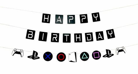 PS5 Birthday Banner, Video Game Birthday Party Banner, Gamer Party, Playstation Birthday Theme, Gamer Garland, Console Controller Banner Ps5 Birthday Theme, Gamer Birthday Banner, Playstation 5 Party Decorations, Ps5 Party Ideas, Play Station Theme Birthday Party, Ps5 Party Theme, Playstation Birthday Theme, Ps5 Birthday Party Ideas, Playstation Birthday Party Ideas