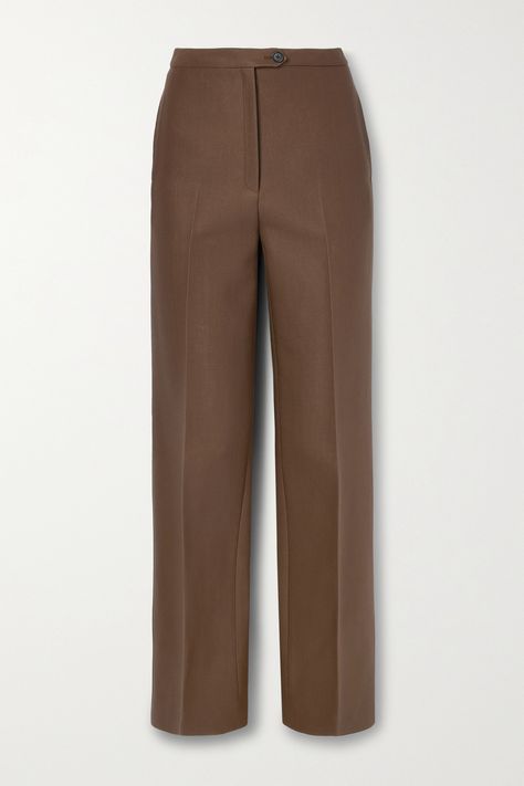 The Row takes its name from London's famous street, which is known for its offering of bespoke tailoring - so you can feel confident that these 'Elia' pants are constructed to perfection. Cut from wool and silk-blend twill, they have a discreet waistband and sharply pressed pleats through the straight legs for a streamlined feel. Wear yours with a crisp shirt and tonal accessories. Black Men Fashion Swag, Bespoke Tailoring, Black Men Fashion, Silk Twill, Pants Straight, Straight Pants, Mr Porter, Straight Leg Pants, Net A Porter