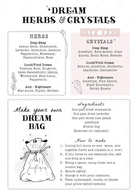 Sleeping Spells Witches, Spells For Lucid Dreaming, Sleep Pouch Spell, Witchcraft Bag Spells, Dream Satchel Witchcraft, Lucid Dreaming Spell Jar, Sleep Herbs Witchcraft, Lucid Dreaming Spell, Dream Herbs Witchcraft