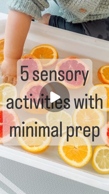 5 Sensory activities with minimal prep! Messy play  Water tray ideas  Sensory bin ideas  Toddler activities  Eyfs activities Sensory Play Tray Ideas, Messy Play Sensory Activities, Sensory Play Eyfs, Sensory Activities For Babies 1 Year, Sensory Messy Play Ideas, Messy Sensory Play Toddlers, Sensory Trays For Babies, Water Messy Play, Fruit Sensory Play