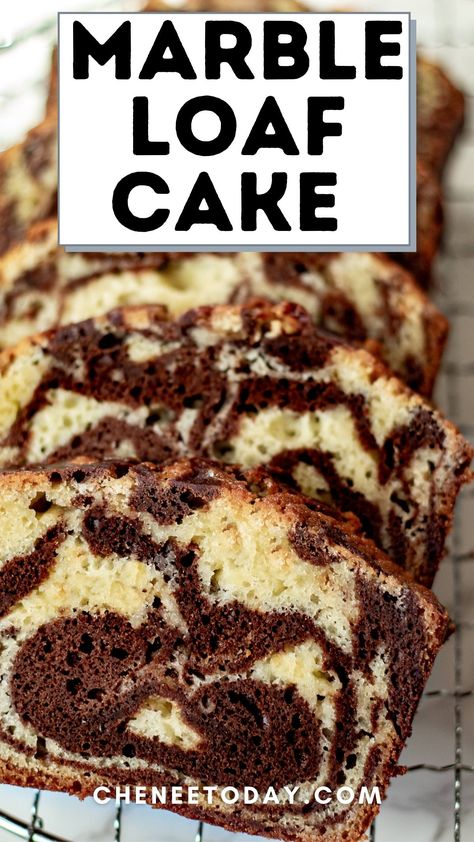 Sour Cream Loaf Cake, Sour Cream Loaf, Dessert Loaves, Marble Cake Recipe Moist, Tin Cakes, Chocolate Marble Loaf Cake, Marble Loaf Cake, Marble Loaf, Chocolate Cake Batter