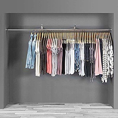 Wardrobe/Alcove Chrome Tube Kit - 2 m Tube, Wall-Fix Support Arm and Wall Sockets Wardrobe Alcove, Hanging Clothes Rail, Wardrobe Rail, Rails Clothing, Double Closet, Storing Clothes, Wardrobe Clothes, Closet Rod, Clothes Rail