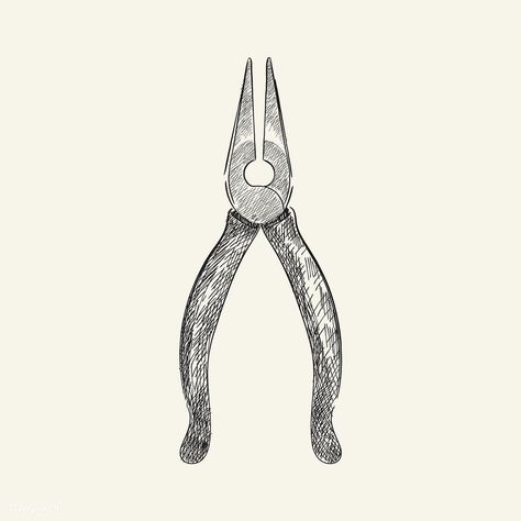 Vintage illustration of pliers | free image by rawpixel.com Illustration Tools, Tool Artwork, Tool Tattoo, Tattoo Concepts, Sketching Ideas, Free Illustration Images, Object Drawing, Industrial Design Sketch, Mechanic Tools