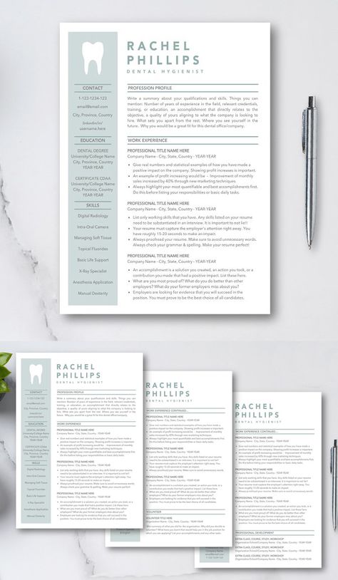 Dentist Hygienist Resume Dental CV Dentist Resume, Dental Hygienist Resume, Letter Graphic Design, Dentist Hygienist, Cv Template Download, Dental Posts, Resume Cover Letter Template, Modern Cv Template, Cv Template Professional