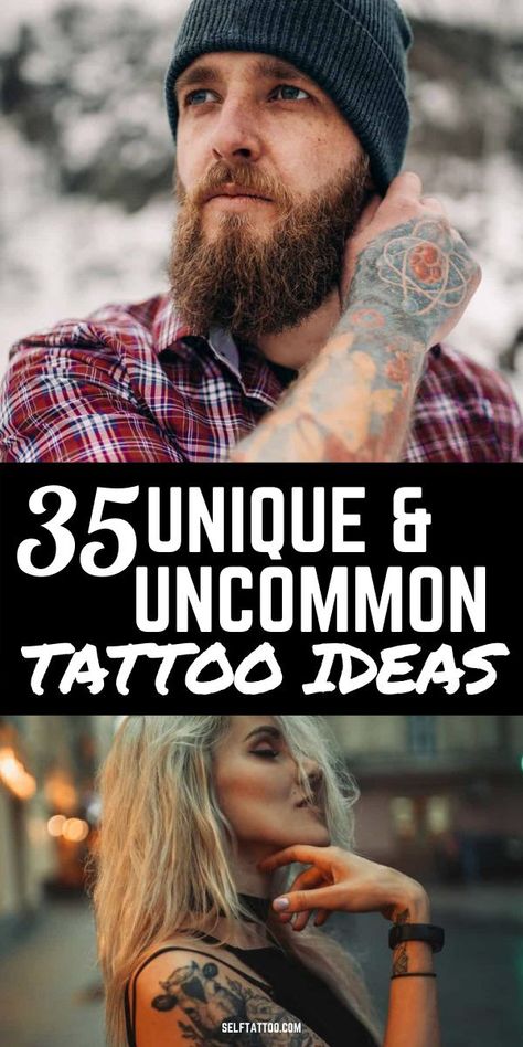 35 Unique and Uncommon Tattoos | Body Art - Are you struggling to decide on a tattoo design? With so many choices out there, it can be overwhelming! Click here for 35 unique and uncommon tattoos that can help narrow down your search. Self Tattoo | Tattoo Ideas | Tattoo Designs | Tattoo Ideas for Female | Tattoo Ideas for Men | Tattoo Ideas Small | Unique Tattoos | Unique Minimalist Tattoos | Tattoos for Women | Tattoos for Guys #tattoos #bodytattoos #design Awesome Small Tattoos, Tattoo Ideas For Men Meaningful Chest, Uncommon Tattoos Men, Uncommon Tattoos Ideas, Minimal Tattoo Men Ideas Simple, Unique Men Tattoo Ideas, Unusual Tattoo Ideas Men, Tattoo Designs Men Small Meaningful, Clever Tattoos For Guys