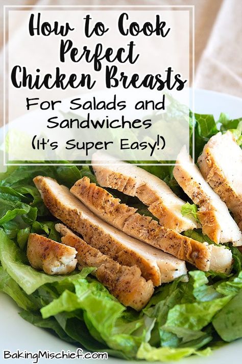 Baking Mischief, Freezing Cooked Chicken, Perfect Chicken Breast, Moist Chicken Breast, Moist Chicken, Salad With Chicken, Ways To Cook Chicken, Perfect Chicken, Meat Thermometer