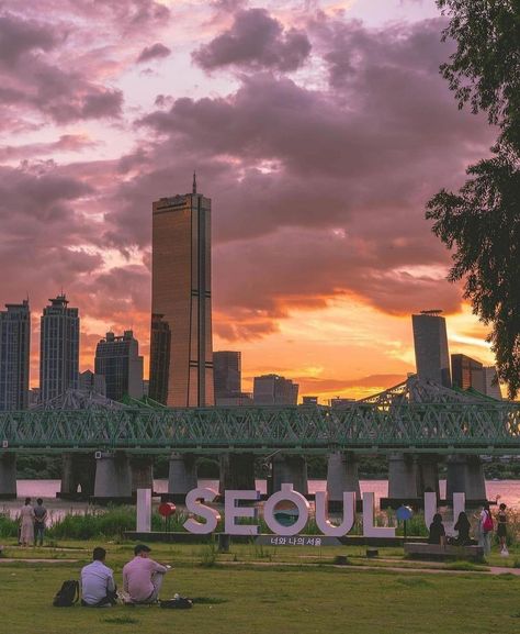 Korea | Seoul sunset Korean Vibe, Korea Country, Seoul Night, Korean News, City Life Aesthetic, South Korea Photography, Seoul Korea Travel, Seoul Travel, South Korea Seoul