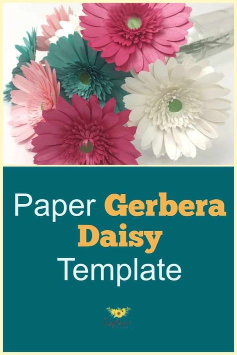 Make these realistic paper gerbera daisies. This will probably become your favorite paper flower template Flower Craft Paper, Diy Flower Art, Cricut Flowers, 3d Paper Flowers, Paper Flowers Diy Easy, Arte Aesthetic, Rolled Paper Flowers, Flowers 3d, Paper Daisy