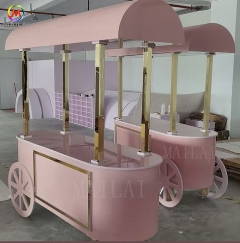 Candy Stand Ideas, Mobile Bar Design, Candy Bar Cart, Cookie Cart, Champagne Cart, Pink 2024, Party Rental Ideas, Elegant Party Decorations, Sweet Cart