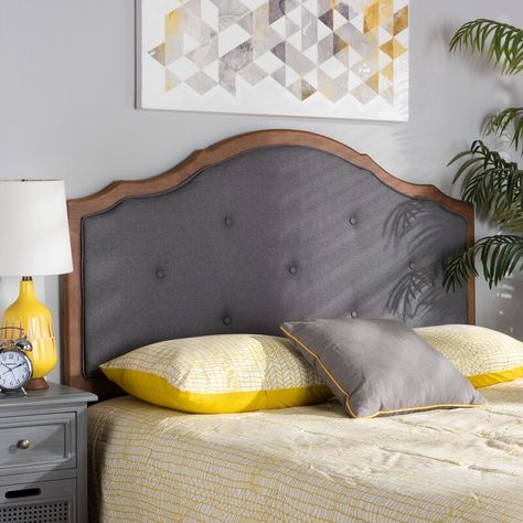 Red Barrel Studio® Gala Upholstered Headboard & Reviews - Wayfair Canada Arched Headboard, Queen Size Headboard, Wood Arch, Slatted Headboard, Upholstered Panels, Baxton Studio, Panel Headboard, Upholstered Headboard, Grey Fabric