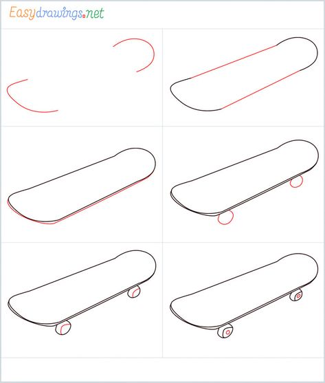 How To Draw A Skateboard Step by Step - [6 Easy Phase &Video] Simple Skateboard Drawing, How To Draw Skateboard, How To Draw A Skateboard, Skateboard Art Draw, Skateboard Drawing Easy, Easy Step By Step Drawing For Beginners, Skateboard Drawings, Draw Skateboard, Easy Drawings For Beginners Step By Step