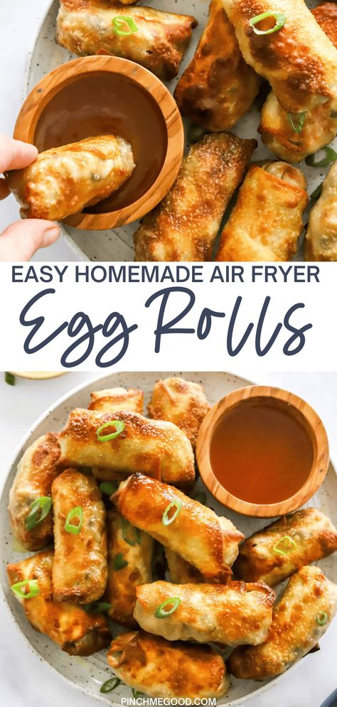 Egg Roll Meal Prep, Veggie Egg Rolls Air Fryer, Air Fryer Sesame Balls, Ninja Air Fryer Recipes Easy Healthy, Air Fryer Full Meals, Easy Recipes Dinner Air Fryer, Healthy Homemade Chinese Food, Air Fryer Healthy Lunch, Ground Beef Egg Rolls Air Fryer