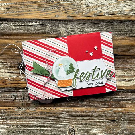 A Simple Christmas Mini Album - Stamped Treasures - Sherry Roth A Simple Christmas, Christmas Mini Albums, Mini Scrapbooks, Spinner Card, Halloween Layout, Label Shapes, Living My Best Life, My Best Life, Interactive Cards