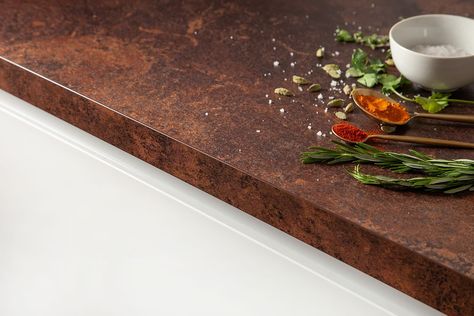 Our laminate copper worktops are perfect for creating an industrial or contemporary look. They are hardwearing, low-maintenance and easy to clean. View the range and order yours here! Copper Worktop, Worktop Upstands, Cutlery Drawer Insert, White Kitchen Accessories, Modern Industrial Kitchen, Oak Chopping Board, Galley Kitchen Design, Ceramic Bathroom Sink, Copper And Grey