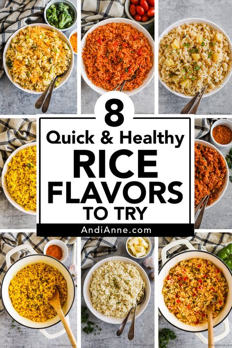 8 Easy Rice Recipes How To Spice Up Rice, Camping Rice Recipes, Spice Up Rice, Rice With Bell Peppers, Broccoli Cheddar Rice, Rice Turmeric, Flavored Rice Recipes, Cheddar Rice, Rice Spanish