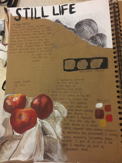 Still Life Title Page Gcse, Still Life Title Page, Coursework Art, A Level Sketchbook, Artist Research Page, Art Coursework, Alevel Art, Photography Sketchbook, Sketchbook Layout